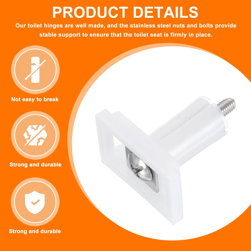 uxcell 2Pcs Toilet Seat Cover Hinge, 36mm Blind Hole Rectangular