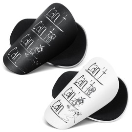Prasacco 2 Paar Mini Schienbeinschoner, 10 x 6 cm Mini Football Shin Pads Kinder Schienbeinschoner für Fußball Stoßfeste und Anti-Kollisions Beinschutz für Teenager, Jungen, Mädchen (Schwarz, Weiß)