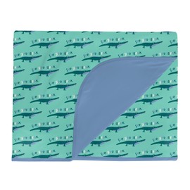 KICKEE Printed Double Layer Throw Blanket, Wondrously Luxurious Feel, Made from Viscose from Bamboo Fabric, Marvelously Soft Blanket (Glass Later Alligator - One Size)