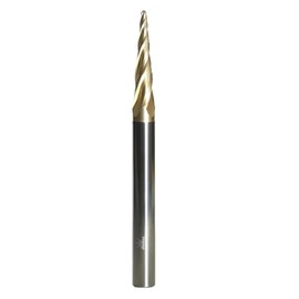 ZQ4113 Spiral CNC Router Bits 1/4" Shank 3"OVL Solid Carbide Tapered Angle End Mill with ZRN Coating for 2D&3D Wood Carving 4 Flute Ball Nose by Jiiolioa