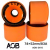 AOB Premium Longboard/Cruiser 2K Wheels (4 Pieces) Set Concentricity Calibrated