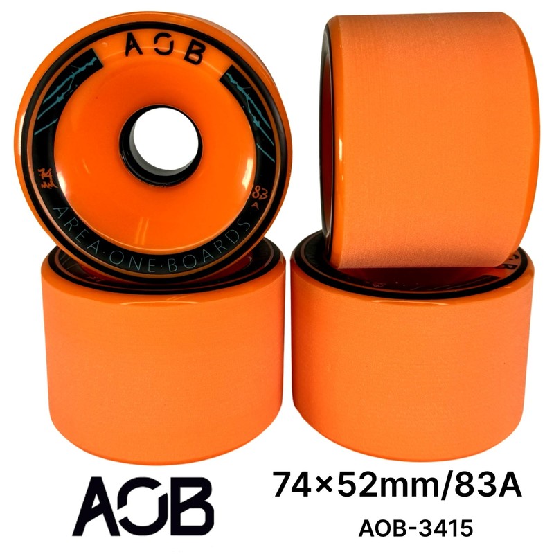 AOB Premium Longboard/Cruiser 2K Wheels (4 Pieces) Set Concentricity Calibrated