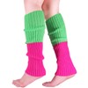 Ewanda store Women 80s Ribbed Leg Warmers Knitted Wool Crochet