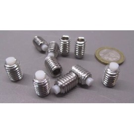 Kmac 18-8 Stainless Steel Set Screws, Nylon Tip, 3/8-16 x 1/2" Length, 10 Pcs