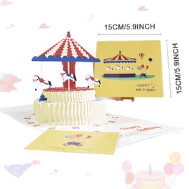 Pop Up Birthday Cards for Women Girls Boys 3D Carousel Card 32109