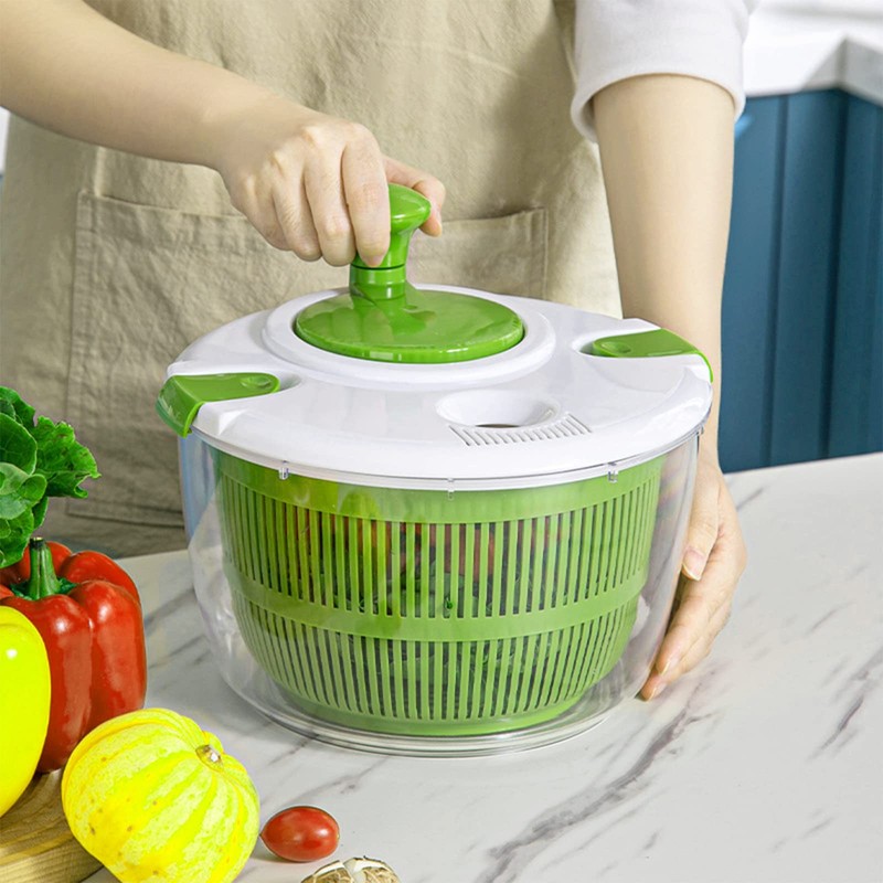 Salad Spinner, 5L Vegetable Washer Dryer Drainer Strainer with Bowl