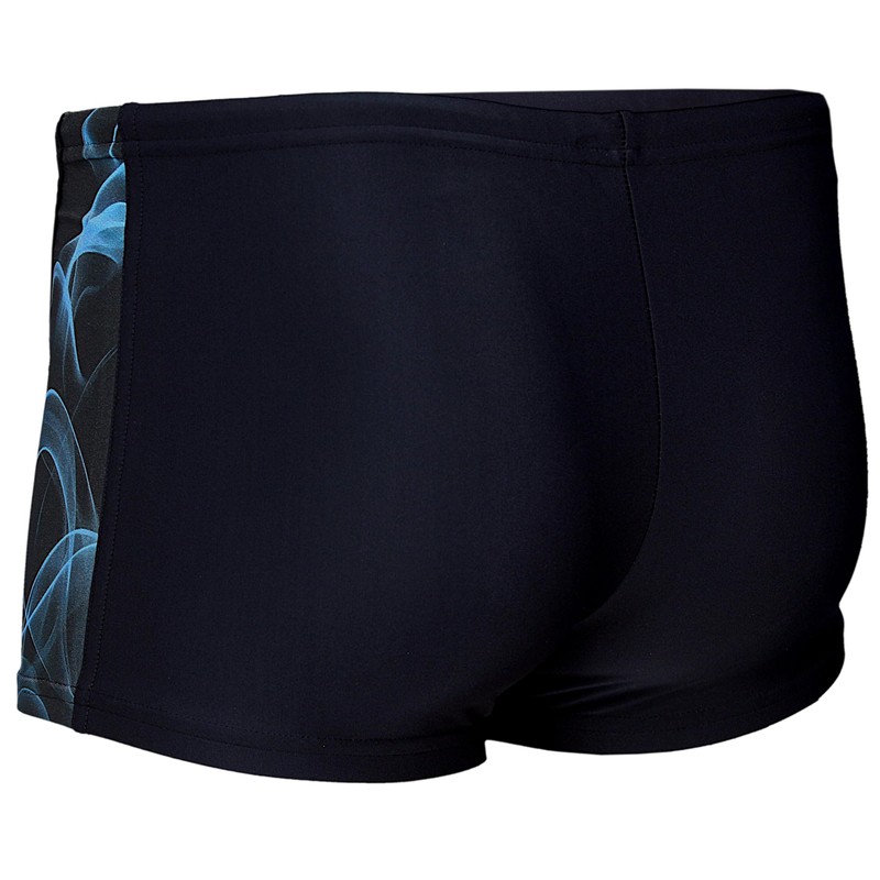 Aquarti Men's Short Striped Swimming Trunks, 16201 Black/Blue, 3 XL