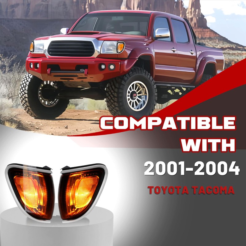 HECASA Pair Corner Light Compatible with 2001-2004 Toyota Tacoma Replacement
