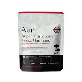 Auri Gomitas De Hongos Súper Concentrados Con Melena De León, Alfa-Gpc Y Rodiola Suplemento De Hongos Que Favorece La Función Cognitiva, La Claridad  