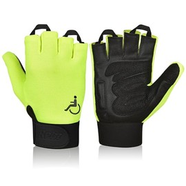 Rebz Wheelchair Full Thumb Fingerless Gloves Ideal Choice for Active Lifestyle Wheelchair Gloves for Men Non Slip Grip to Boost Mobility Breathable Wheelchair Gloves for Intense Sports- Racing