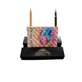 (Bubble Car) ref90 car on a BLACK desk office tidy stores business cards pens pencil holder paper weight