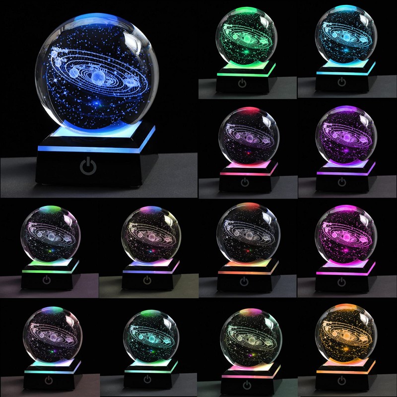 3D Solar System Model Crystal Ball 80mm 3.15inch - Outer