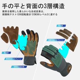 [Vgo...] Men's Garden Gloves, Gardening Gloves, Synthetic Leather, Gardening Gloves, Barbed Prevention, Grass Mowing, Medium Thin, For Work, Gardening Gloves, Gardening Supplies, Work Gloves SL7475 (M, Gray)