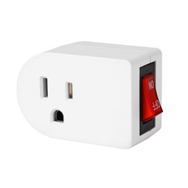 VSEER Grounded Outlet with ON Off Switch, Wall Tap Adapter Single Outlet Power Switch 15A 1875W/3 Prong Plug Switch in White, ETL Listed (1 Pack)