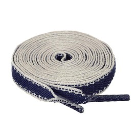 Allegra K Stripe Canvas Shoelaces, Flat Shoelaces, Shoe Laces, Flat Laces, Width 1 cm, blue white