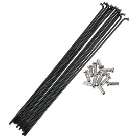 A ABSOPRO Bicycle Spokes 14G 177mm Length Bike Wheel Spokes 304 Stainless Steel Black 1 Set