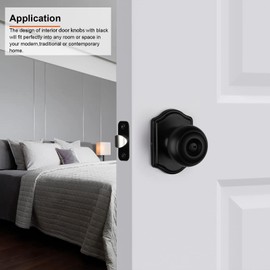 Haidms Black Door Knobs, Matte Black Privacy Door Knobs Interior, Black Interior Door Knob, Indoor Black Knob Door, Matte Black Door Knob, Bathroom Door Knobs, Bedroom Door Knob(6 Pack)