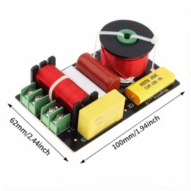 DriSentri 2 Way Crossover for Speaker, 200W 4-8 Ohm 2 Way High-Low Frequency Divider for Speaker, HiFi Speaker Crossover