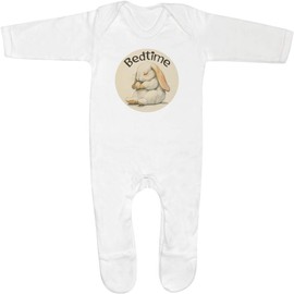 Azeeda 6-12 Monate 'Schlafenszeit, Häschen, Schlafen' Baby Strampler/Schlafanzug (SS00102998)