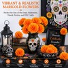 20PCS Orange Marigold Flowers with Stems -Wreath Day of The