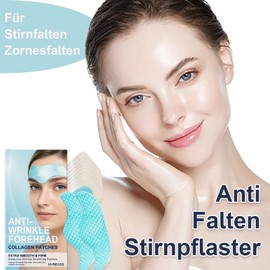 Zornesfalte Pflaster, Anti Wrinkle Patches with Collagen, Glättende & feuchtigkeitsspendende Falten über Nacht, Kollagen Gesichtstape Gegen Falten, Falten Tape Gesicht Straffung (10 Stück)