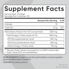 Sports Research Omega-3 90 Unidades
