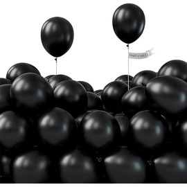 PartyWoo Black Balloons, 50 pcs 5 Inch Matte for Garland or Arch as Party Decorations, Birthday Retirement Y18