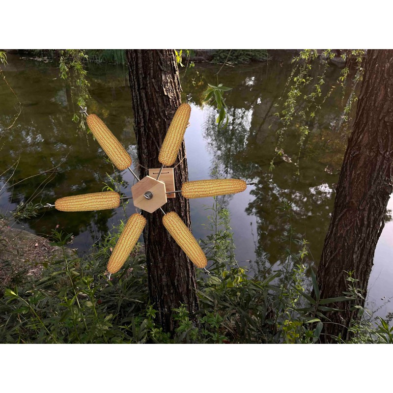 Windmill Squirrel Feeder for Outside, Squirrel Toys, JZDF Squirrel Spinner