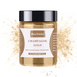 Mica Powder - 60g Mica Powder for Epoxy Resin - Pearl Pigment Powder Dye for Resin/Eye Shadow/Soap Making/Nails/Bath Bombs etc. (Champagne Gold)