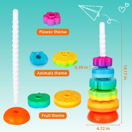 LBAIBB Spin Stack Toys,Baby Spinning Toys ABS Plastic and Color Rainbow Design,Focus on Children Educational and Interactive Learning's Stack Toys, Suitable for Gifts for Boys and Girls…