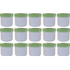 15 Flat Ointment Tins 25 ml with Green Lid