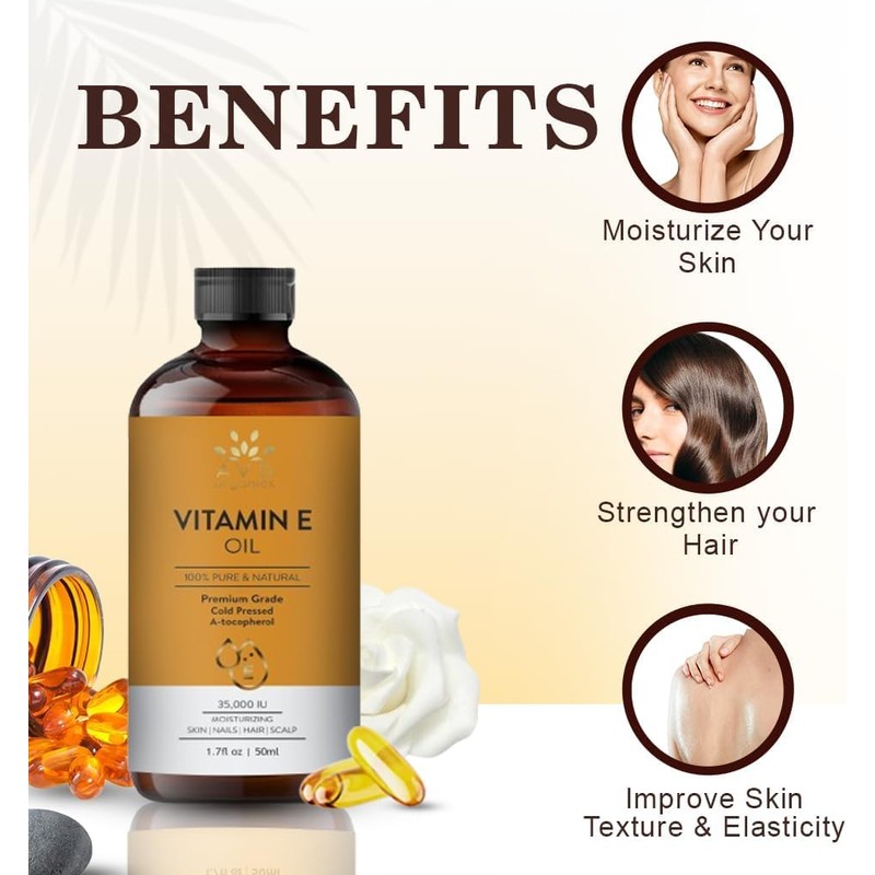 AVD Organics Vitamin E Oil 35000 IU – 100% Pure