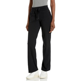 Danskin Women's Straight Leg Drawcord Athletic Pants, Black, S