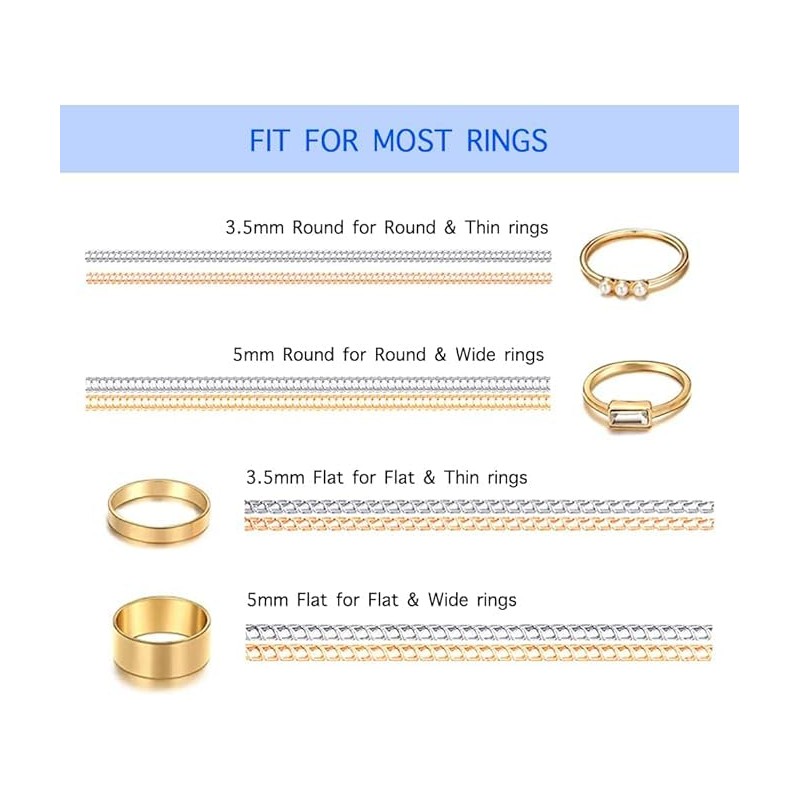 Ryaner Ring Size for Loose Rings,16pcs set, Invisible Clear Silicone,