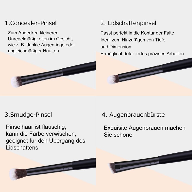 MSQ 4-Piece Eye Brush Set Makeup Eyeshadow Brush Set Eye
