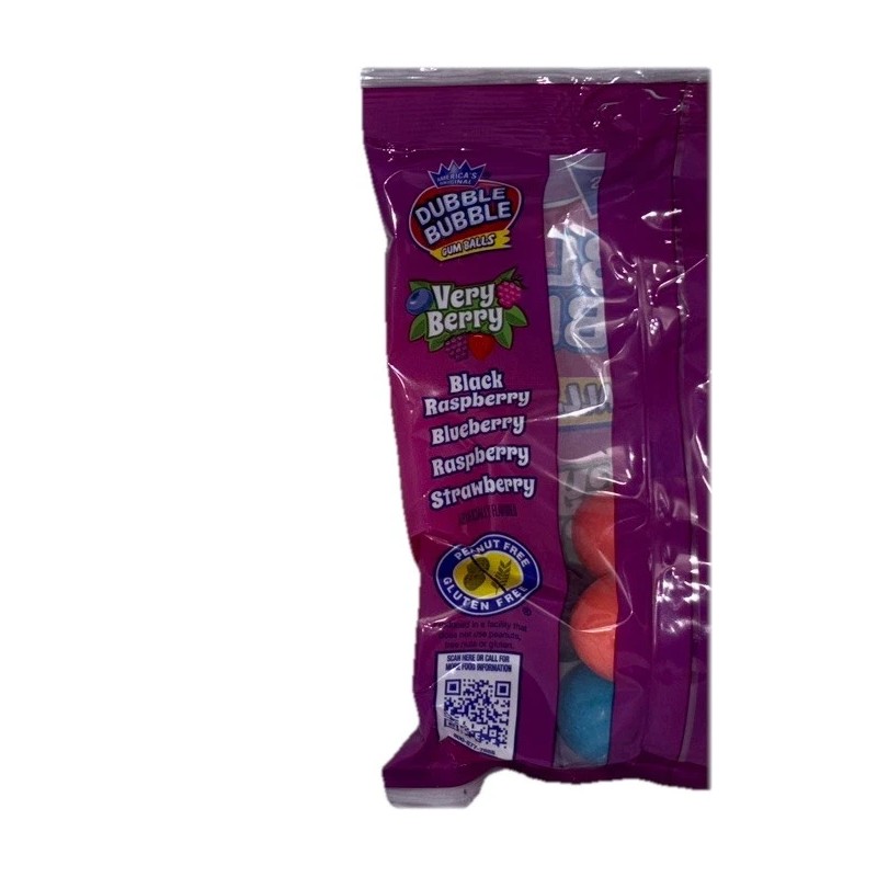 Dubble Bubble Very Berry Flavored Bubble Gum Balls-1ea 3.3oz Bag-NEW-SHIP