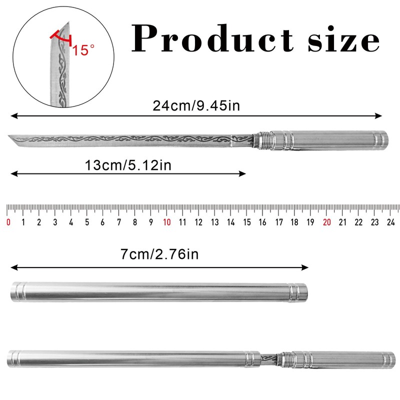 Quanqiuyi Stainless Steel Blade, Outdoor Portable Stainless Steel Mini Stick