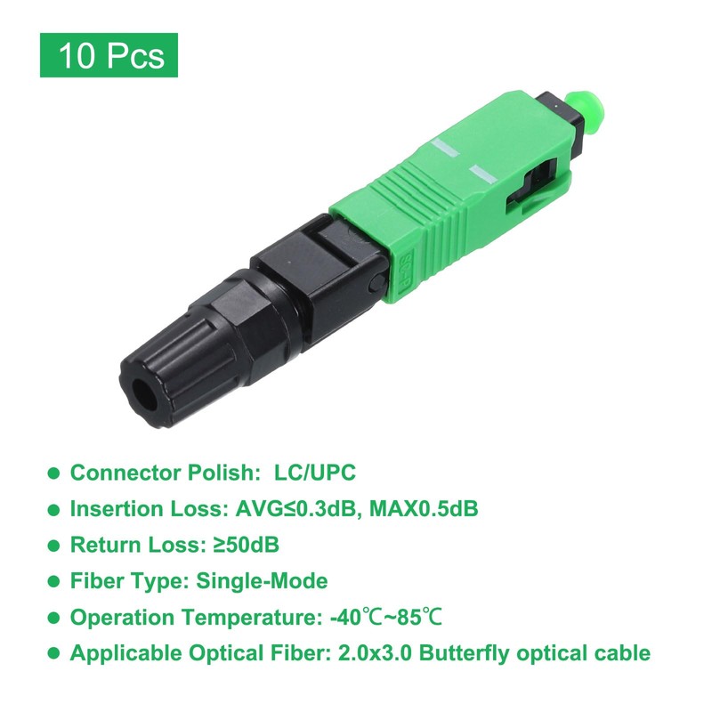 QUARKZMAN SC/APC Fiber Optic Quick Connectors Single Mode Embedded SC