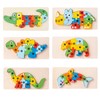 6Pcs Wooden Animal Matching 3D Puzzle Educational Interesting Animal Matching