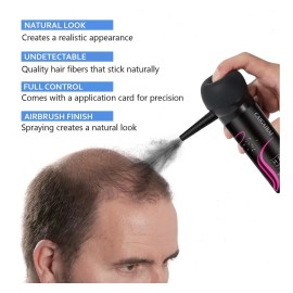 Polvo De Fibra Capilar Para Cubrir Zonas Calvas Y Aplicador                                                                                           