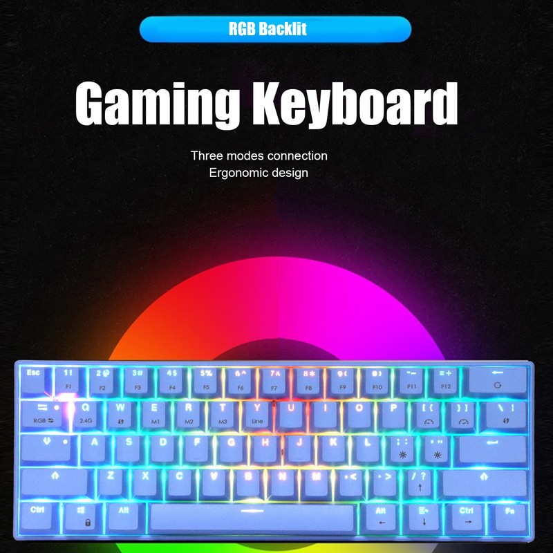 READSON Mechanical Keyboard 61 Keys RGB 3 Modes Support Wireless