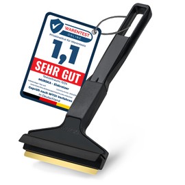 Ice Scraper Car – Brass Windscreen Scraper Car – Fast, Effortless & Gentle – Premium HIPS – with Brass Blade & Rubber Lip – Efficient & Safe Snow Scraper Car – Made from Finland Black