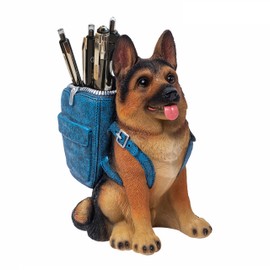 Cute Dog Pen Holder for Desk ，Pen Pencil Cup Creative Desktop Pen Organizer Pencil Cups for Desk Unique Desk Accessories Decor for Home Office School German Shepherd Gifts for Dog Lovers