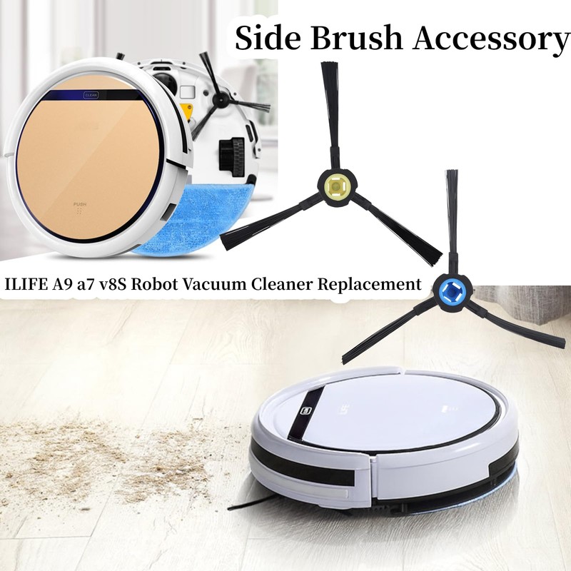 AUNMAS 2PCS Side Brush Accessory for ILIFE a7 v8S Robot