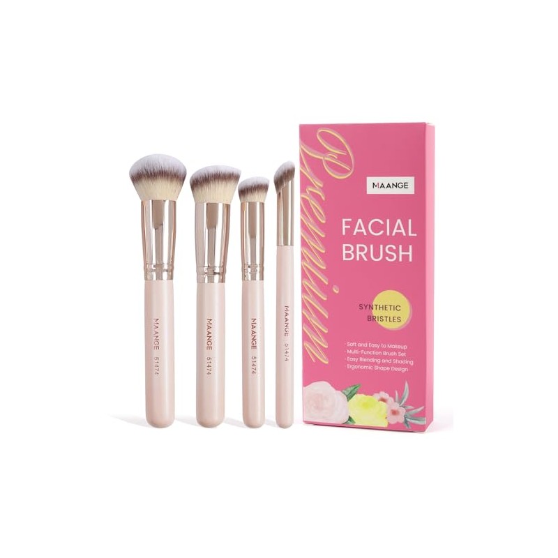 MAANGE Set de Brochas de Maquillaje 4 Piezas Brochas de