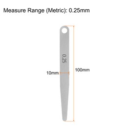 HARFINGTON 10pcs Feeler Gauge 0.25mm Thickness Gauge 65MN Steel Metric Gap Measuring Tool, Single Blade