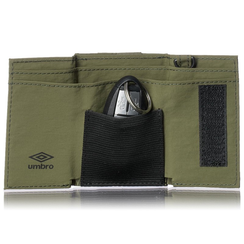 Umbro Men's Women's Trifold Wallet with Neck Strap, Lightweight Nylon,