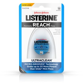 Listerine Ultraclean Waxed Mint Dental Floss | Effective Plaque Removal, Teeth & Gum Protection | Shred-Resistant for Thoroughly Clean in Tight Area | 30 Yards, 6 Pack