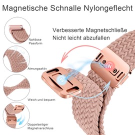 Fitoncloud Nylon Watch Strap 22 mm/20 mm with Adjustable Magnetic Clasp for Men and Women, Comfortable Fit, Elastic Replacement Strap for Smartwatches and Watches, 20 mm