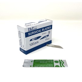 Disposable Surgical Scalpel Blades Sterile High Grade Carbon Steel 2.1% 10xx Individually Foil Wrapped Size 14 Box of 300